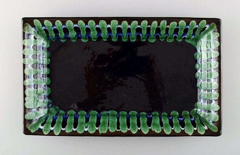 Kähler, Denmark, glazed stoneware tray, 1940 / 50s.
