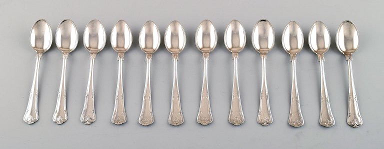 12 teskeer, Cohr Herregaard/Herregård bestik af tretårnet sølv.