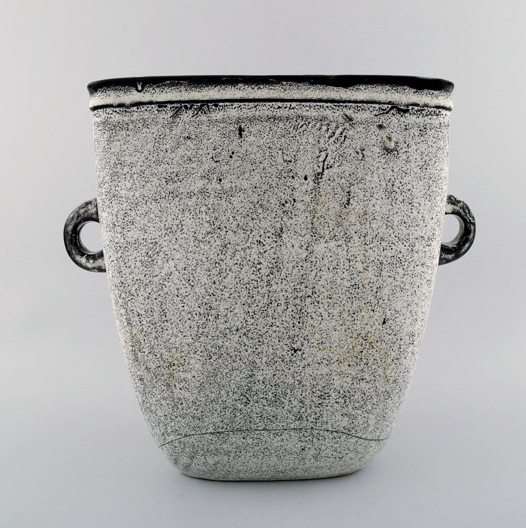 Kähler, Denmark, glazed large stoneware vase with handles. Nils Kähler. 1960 s.