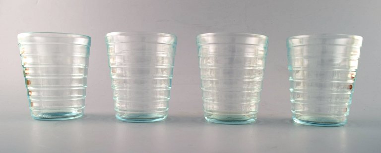 Kaj Franck (Finnish, 1911-1989) Nuutajärvi Glass Works, Finland, art glass. Four drinking glasses in clear glass.