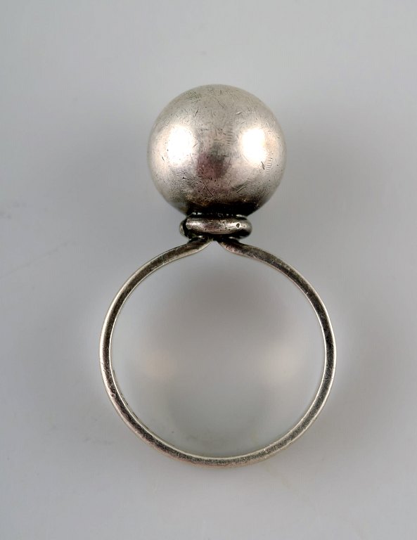 Swedish modernist silver ring. 1960 s.
