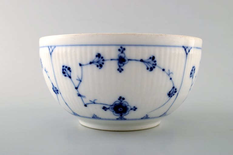 Antique Royal Copenhagen Blue fluted bowl.Mid 1800