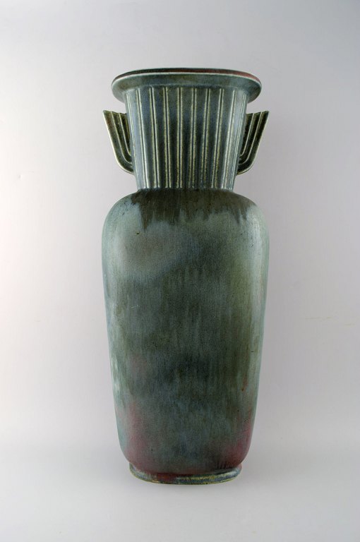 Large Rörstrand "Air Force" floor vase in ceramics by Gunnar Nylund.
