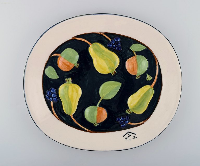 TIMO SARVIMÄKI for the Design House. Large dish with fruits.Sweden 1960 s.