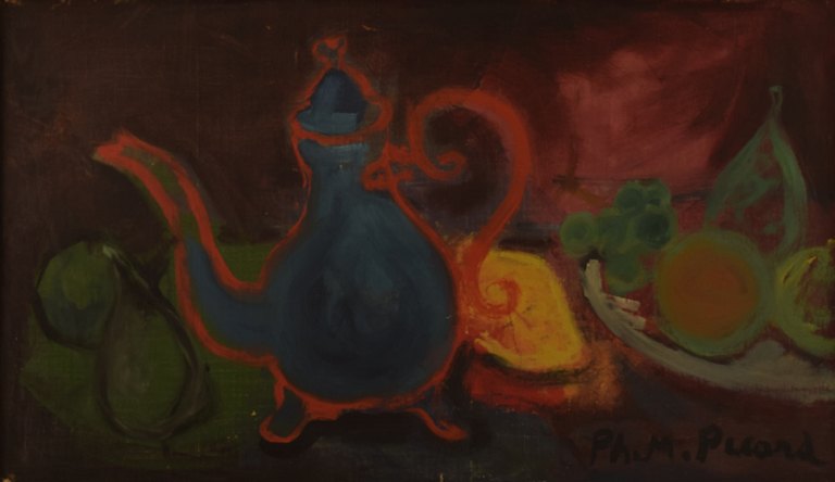 PHILIPPE-MARIE PICARD (1915-1997): Stilleben. Olie på lærred.