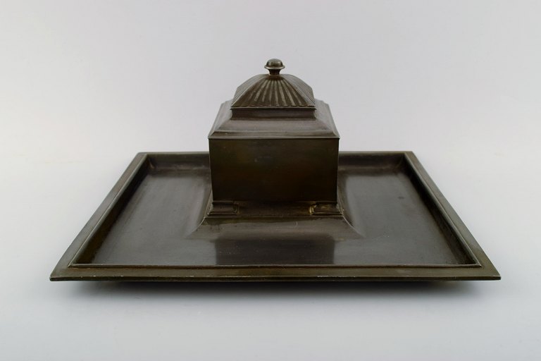Just Andersen "disko metal" writing set/inkwell, number D 1312.