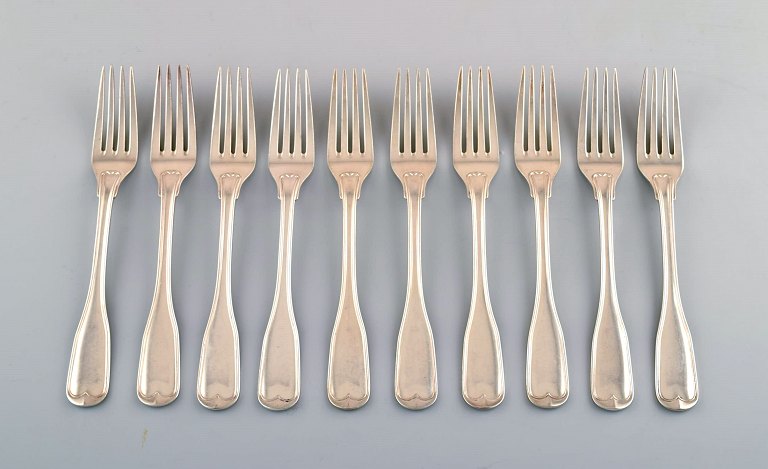 10 dinner forks, Old rifled, Danish silver 0.830.