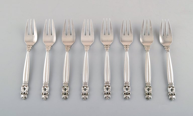 Georg Jensen "Acorn" fish fork in sterling silver.8 pcs. in stock.