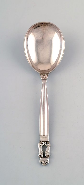 Georg Jensen "Acorn" serving spoon in Sterling silver.
