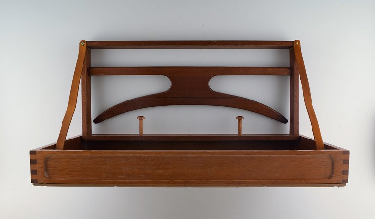Wall valet in dark oak, designed by Adam Hoff & Poul Østergaard. 