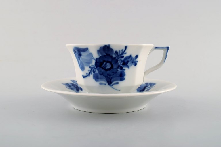 Royal Copenhagen blue flower angular coffee cup and saucer no. 8608.