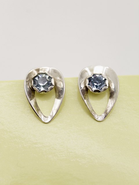 Herman Siersbøl sterling sølv øre clips med aquamarin solgt