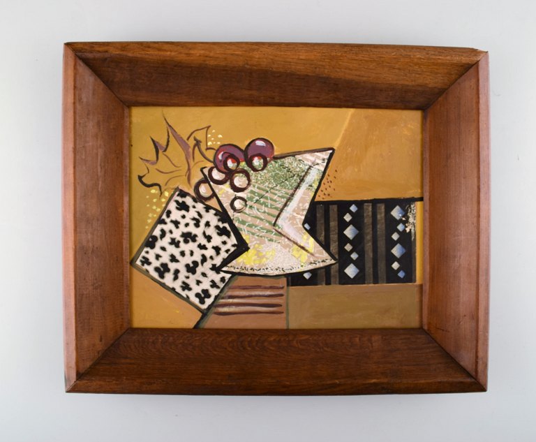 Gouache på plade. Stilleben. Konstruktivistisk skole.Ca. 1915. Ubekendt kunstner.