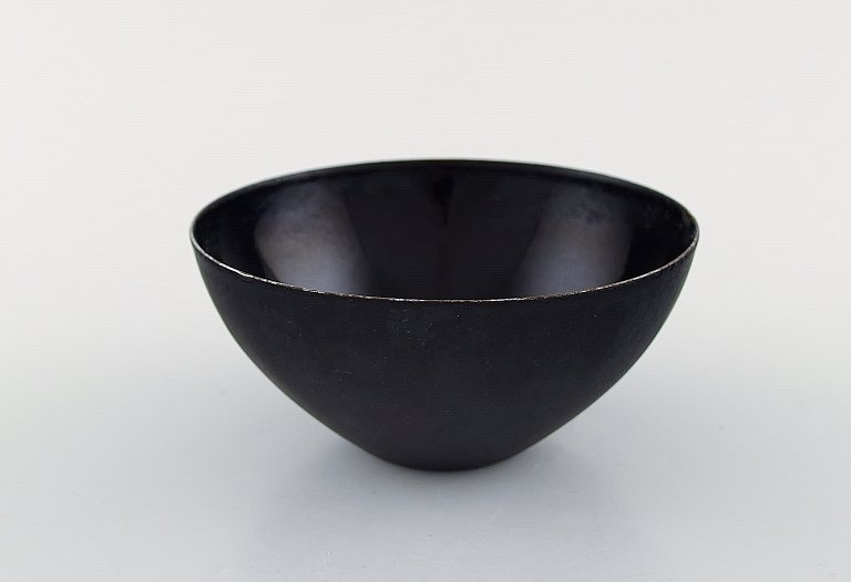 Krenit bowl by Herbert Krenchel. Black metal and black enamel.1970