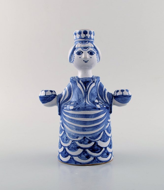 Bjørn Wiinblad unika keramik lysestage. Engel. Model L89.