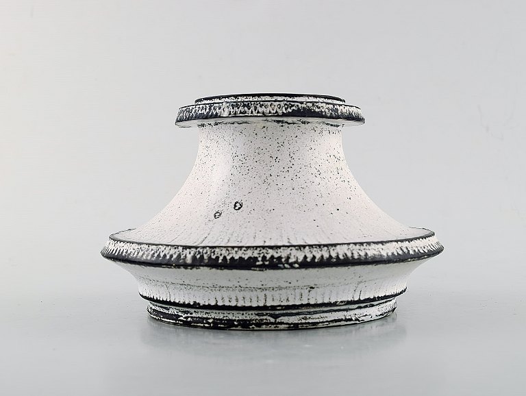 Svend Hammershøi for Kähler, Denmark, large candle holder in glazed stoneware. 1930/40