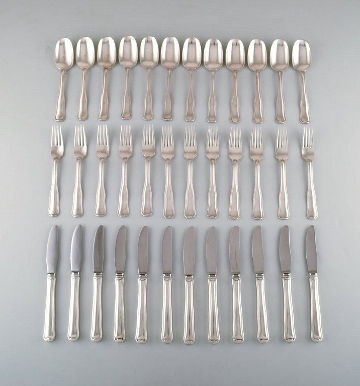 Georg Jensen Old Danish lunch cutlery in sterling silver. Lunch service for twelve people.