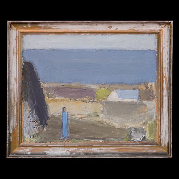 Johannes Hoffmeister, 1914-90, oil on plate. Landscape. signed. Visible size: 50x60cm. With frame: 52x72cm