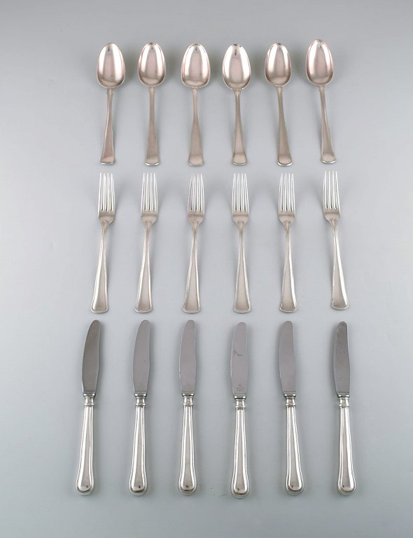 Cohr, Danish silversmith and others. Dinner cutlery in silver (830). Complete set for six people. 1950