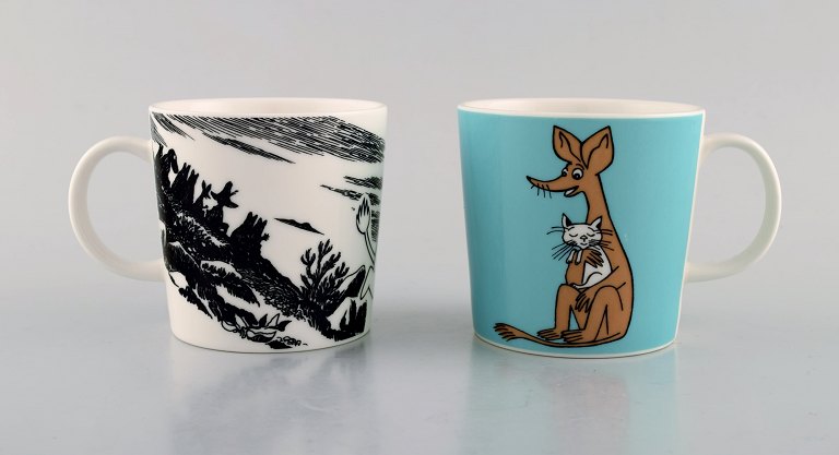 Arabia, Finland. Two cups in porcelain with motifs from "Moomin". Late 20th century.