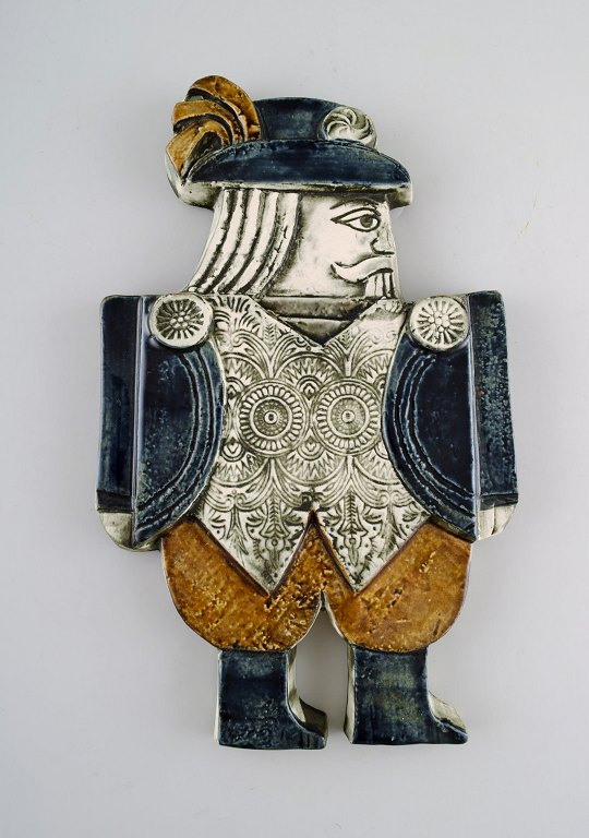 Lisa Larson for Gustavsberg. Large "Drabant 1" wall plaque in glazed stoneware. 1960 / 70