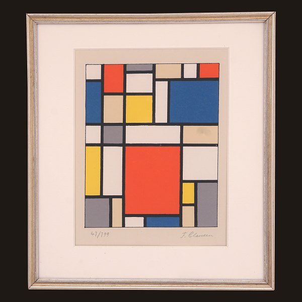 A Franciska Clausen, 1899-1986, serigraphy. Signed. Visible size: 27x20cm. With frame: 37x30cm