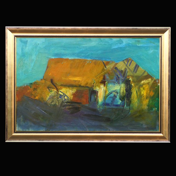 Oluf Høst, 1884-1966, Öl auf Leinen: Bognemark, Bornholm. Signiert. Lichtmasse: 65x99cm. Mit Rahmen: 79x113cm
