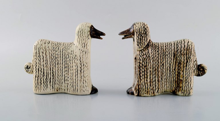Lisa Larsson ceramics, 2 Afghan Dogs, Afghan Hound.