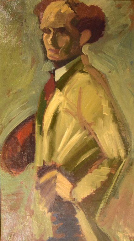 Kurt Thorsén, Sweden. Oil on canvas. Self portrait of the artist. Dated 1943.