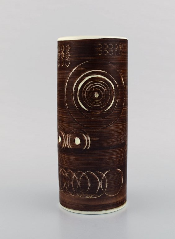 Olle Alberius for Rörstrand. Sarek vase in hand-painted glazed ceramics. Swedish design, 1960 / 70s.