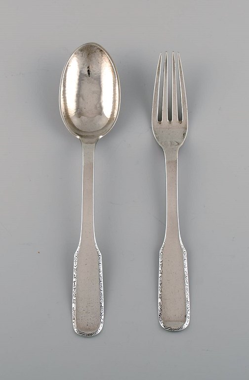 Evald Nielsen Number 25 dinner fork and tablespoon in silver (830). 1920s.