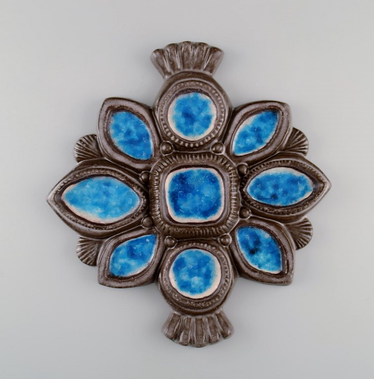 Irma Yourstone for Upsala-Ekeby. Wall plaque in glazed stoneware. 1960s.