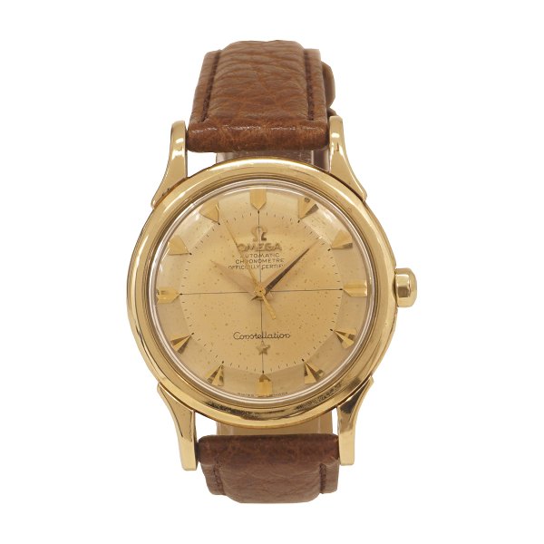 Omega Constellation 14kt gold with pie pan dial. Ref. 2852/2853 SC. Calibre 501, automatic. Circa 1956. D: 35mm