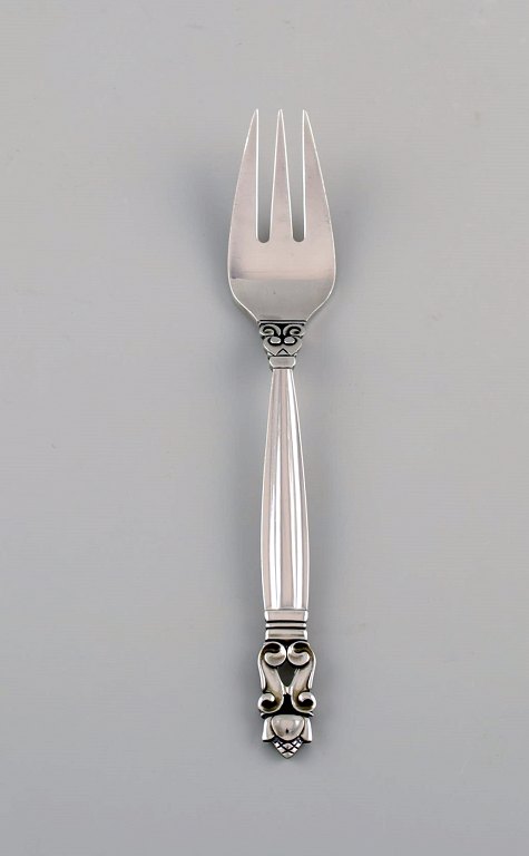 Georg Jensen Acorn fish fork in sterling silver. Ten pieces in stock