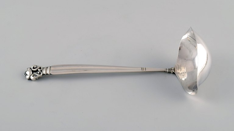 Georg Jensen Acorn sauce spoon in sterling silver.