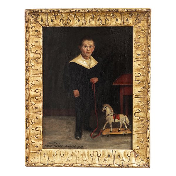 C. L. Jessen portrait. Signed and dated Deetzbüll 1904. Visible size: 39x28cm. With frame: 50x39cm
