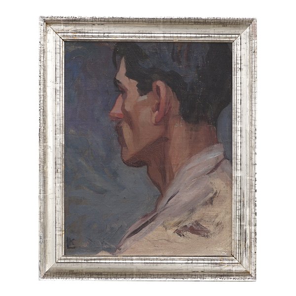 Käte Lassen, Flensburg, 1880-1956, Porträt "Italiener Paris 1908/09". Signiert. Lichtmasse: 39x31cm. Mit Rahmen: 47x39cm