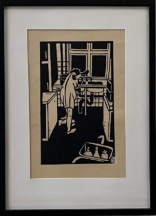 Dea Trier Mørch. Linoleumssnit fraVinterbørn 1976.