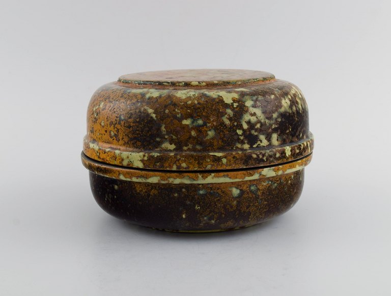 Hans Hedberg (1917-2007), Sweden. Unique lidded jar in glazed ceramics from Hedberg