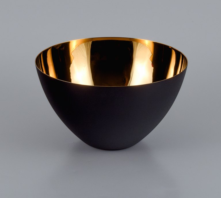Golden "krenit" bowl in metal.Design by Hermann Krenchel.