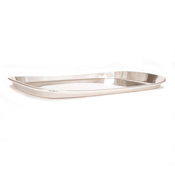 Silbertablett von Ibi Trier Mørch für A. Michelsen, Kopenhagen. Gestempelt und datiert 1971. Masse: 46x32cm. G: 2.096gr