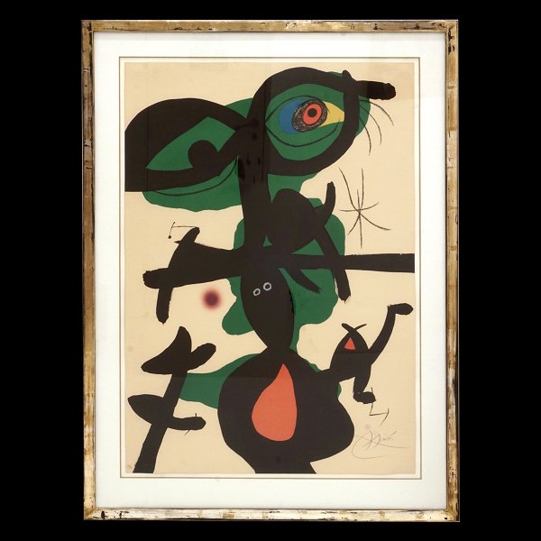 Joan Miró, 1893-1983, litograph printed in colors. Signed and numbered 48/75. 1973. Visible size: 88x61cm. With frame: 107x79cm