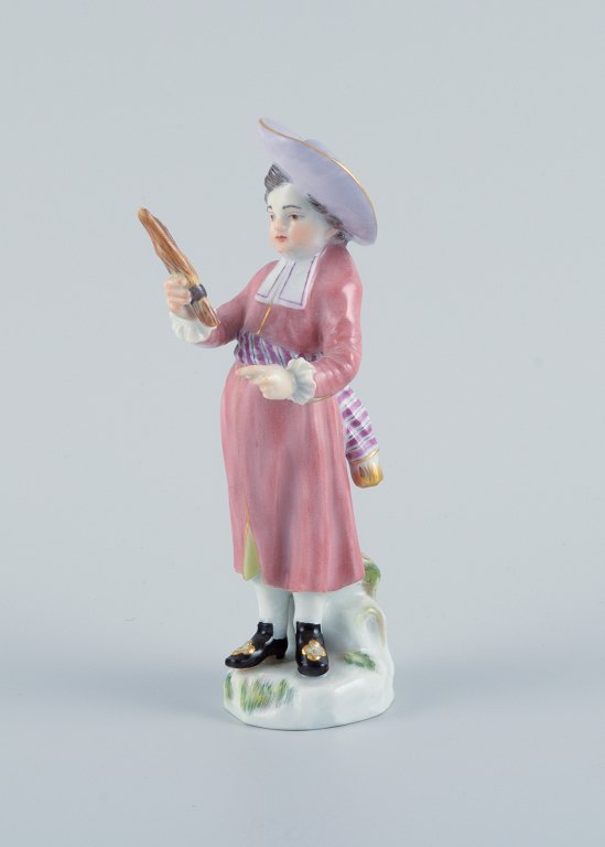 Meissen, Germany, porcelain figure. Overglaze.A boy in fine clothes.