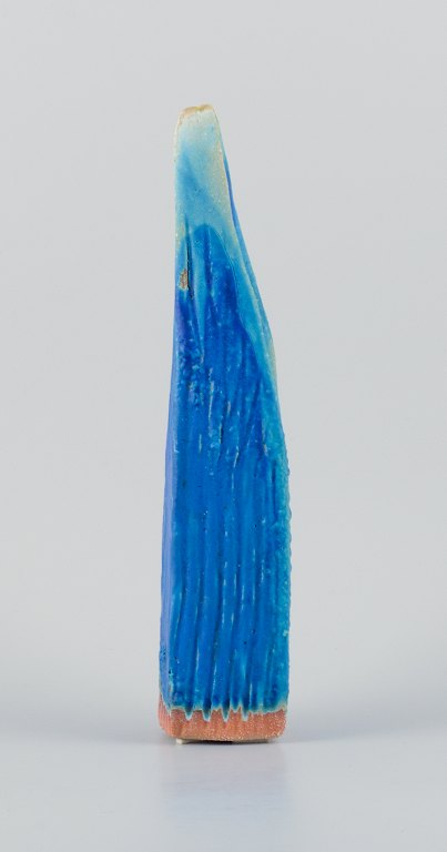 Linda Mathison, Swedish contemporary ceramic artist, unique ceramic sculpture with turquoise glaze.