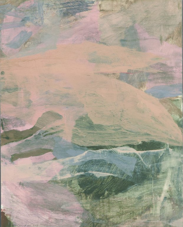 Ben Thompson, British artist.Acrylic on board. Abstract composition.