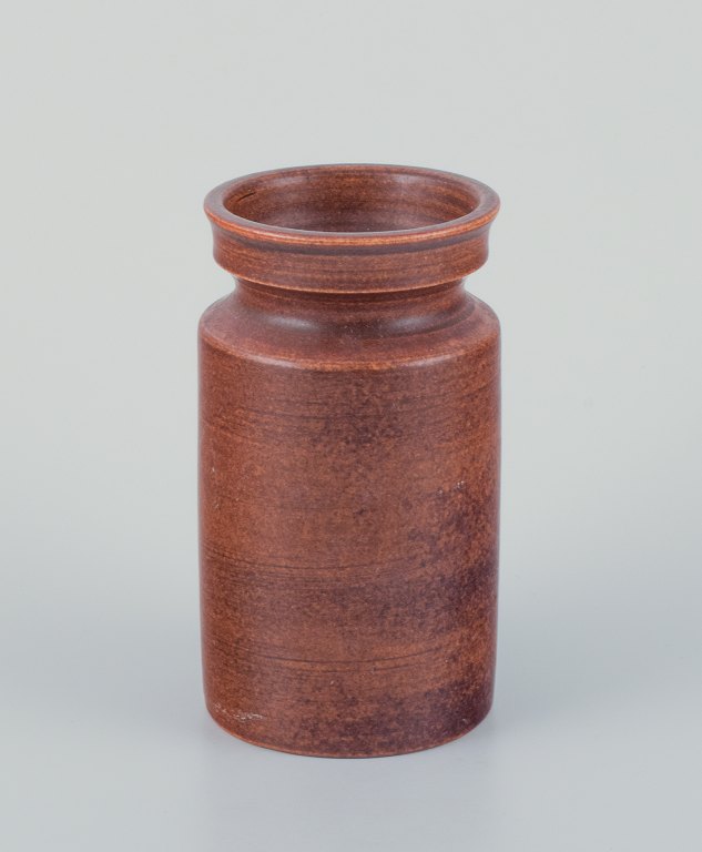 Ingrid and Erich Triller, Sweden.Unique ceramic vase decorated with brown toned glaze.