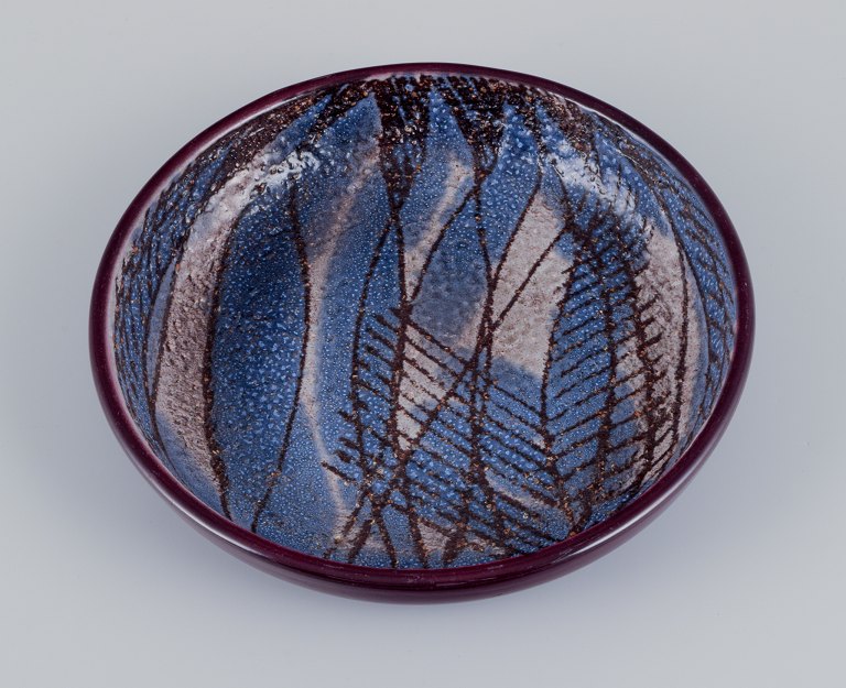 Ingrid Atterberg (1920-2008) for Upsala Ekeby, Sweden. Low ceramic bowl with an abstract design.