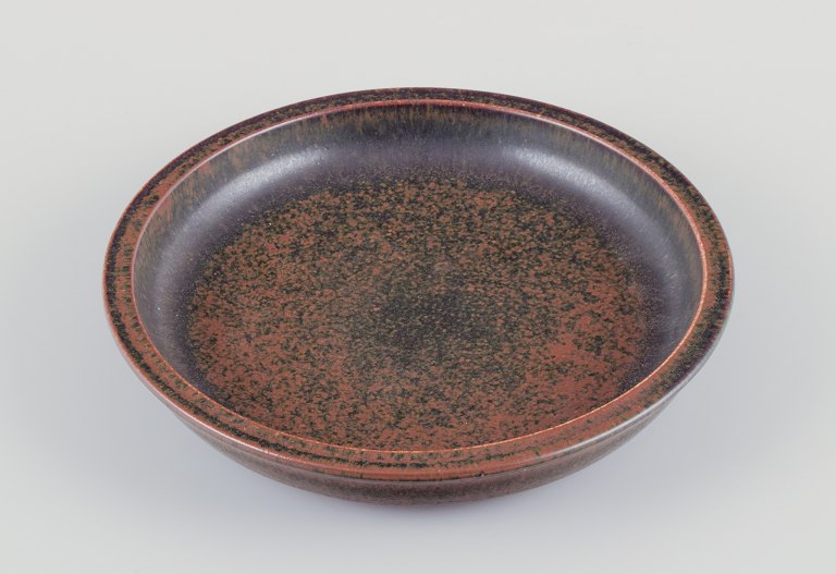 Saxbo, Denmark.Ceramic bowl with brown glaze.