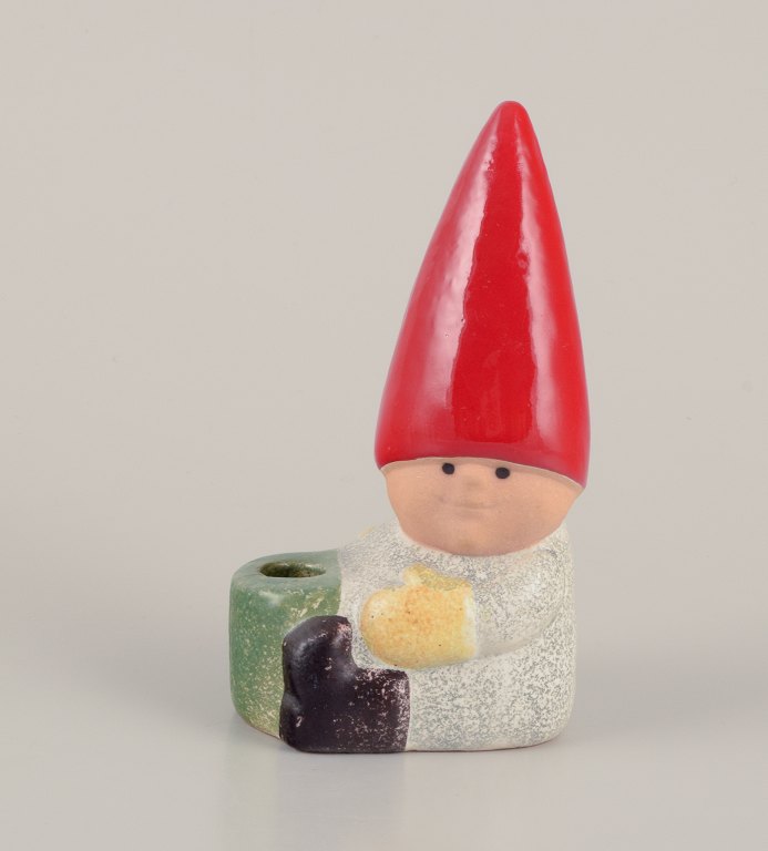 Lisa Larson for Gustavsberg.Candlestick holder. Sitting elf.