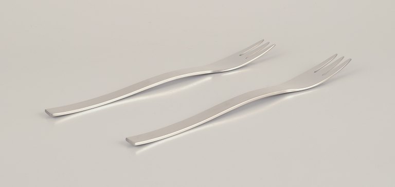 Gense, Sweden.Two serving forks in stainless steel.